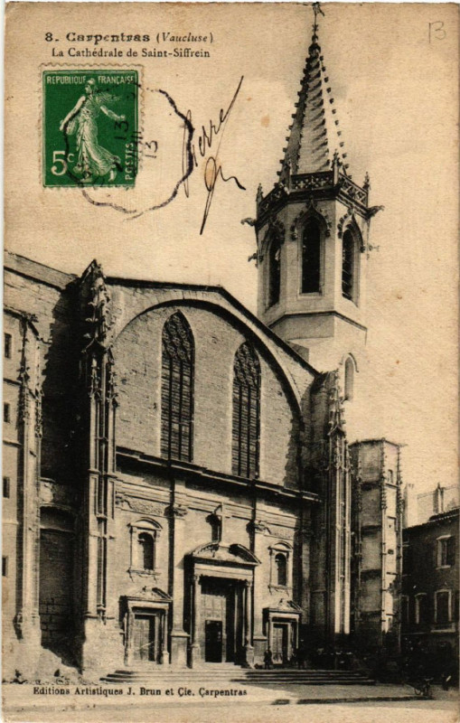 Carte postale ancienne [SOLD] Cpa Carpentras - La Cathédrale de St-Siffrein à Carpentras