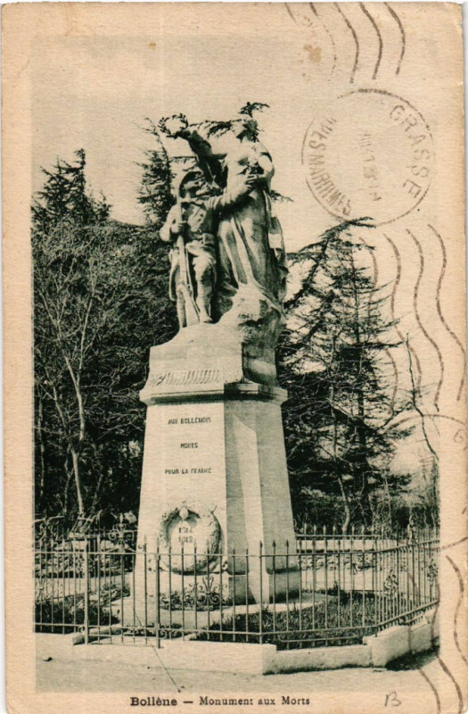 Carte postale ancienne Bollene - Mon. aux Morts à Bollène