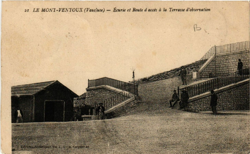 Carte postale ancienne Le Mont-Ventoux - Ecirue et Route a acces a la Terrasse