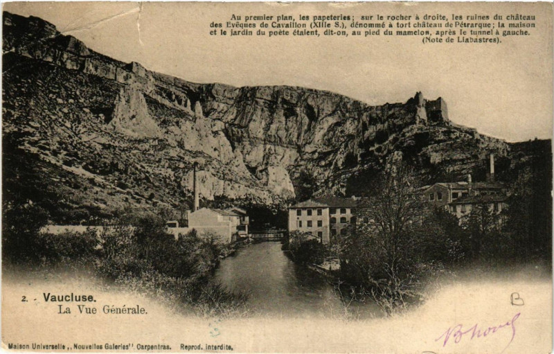 Carte postale ancienne Vaucluse - La Vue générale