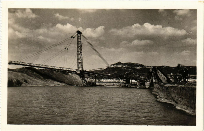 Carte postale ancienne Copagnie Nationale du Rhone Amenagement de la chute de Donzere...