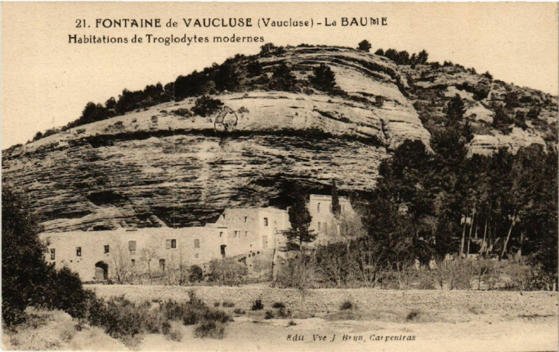 Carte postale ancienne Fontaine de Vaucluse - La Baume - Habitations de à Fontaine-de-Vaucluse