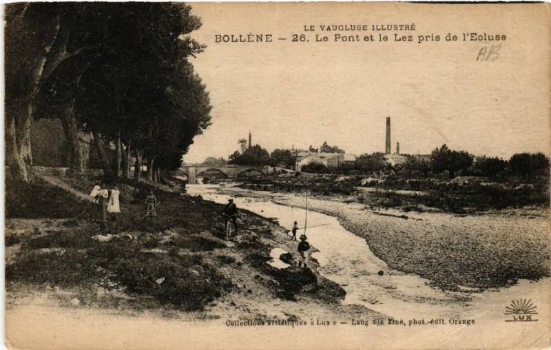 Carte postale ancienne Le Vaucluse Ill....-Bollene - Le Pont et le Lez pris de l'Ecluse à Bollène