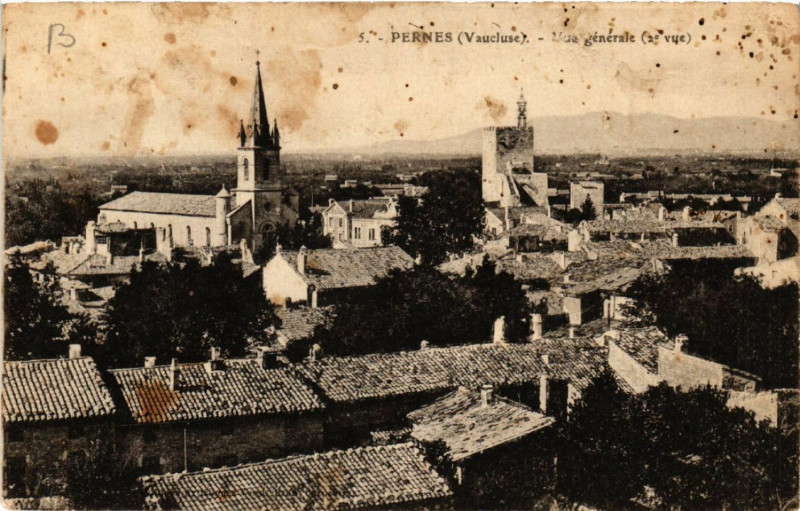 Carte postale ancienne Pernes - Vue générale