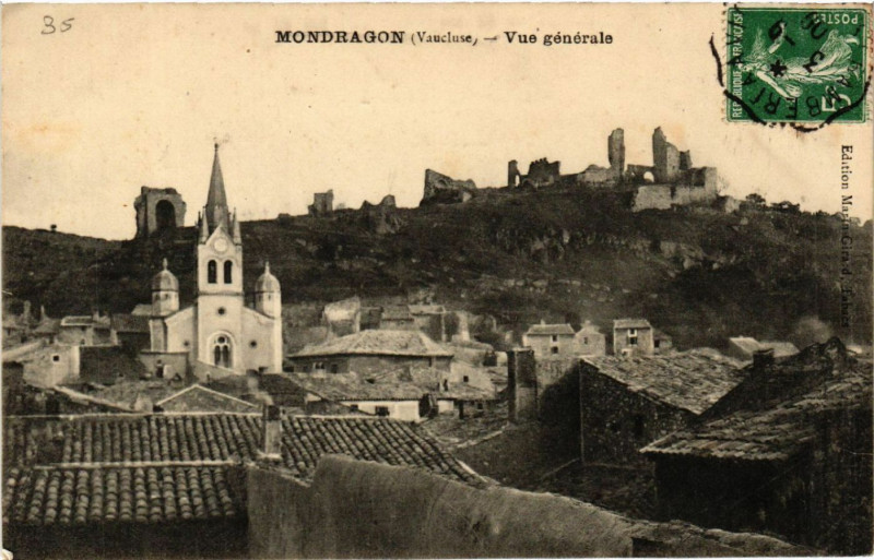 Carte postale ancienne Mondragon (Vaucluse) - Vue générale à Mondragon