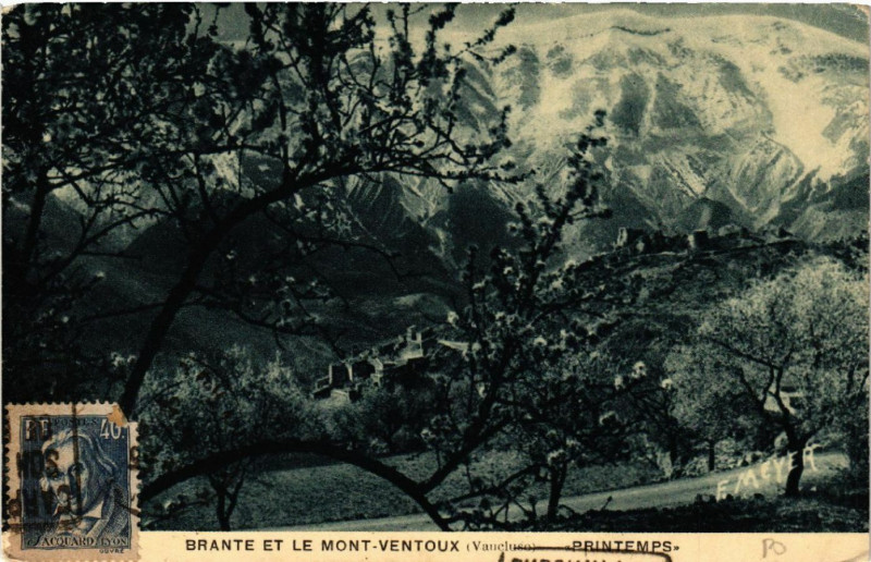 Carte postale ancienne Brante et le Mont - Ventoux - Printemps
