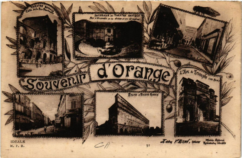 Carte postale ancienne Souvenir d'Orange à Orange