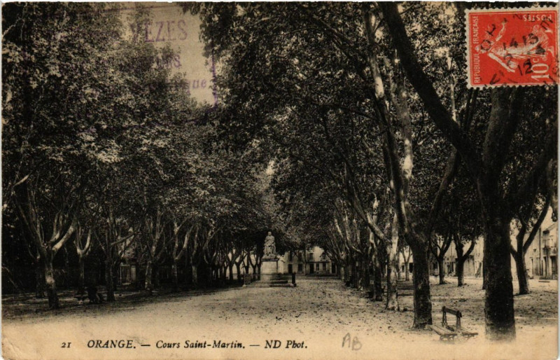 Carte postale ancienne Orange - Cours St-Martin à Orange