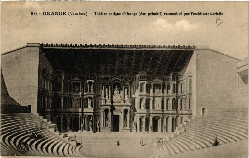 Carte postale ancienne Orange - Theatre antique d'Orange (etat primitif) à Orange