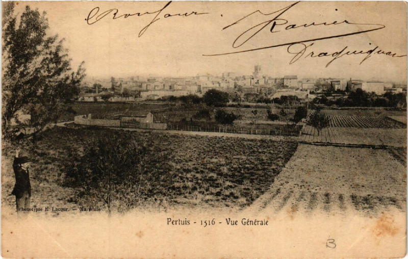 Carte postale ancienne Pertuis - Vue générale à Pertuis