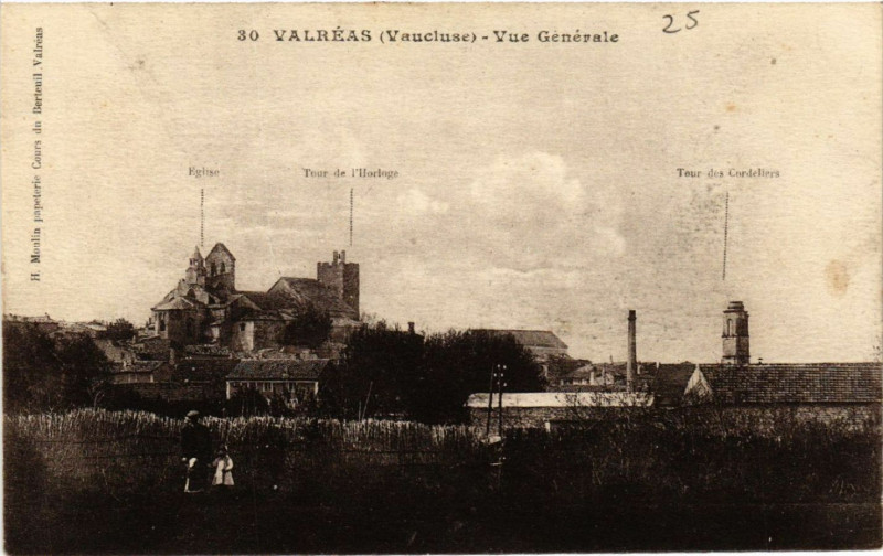 Carte postale ancienne Valreas - Vue générale à Valréas