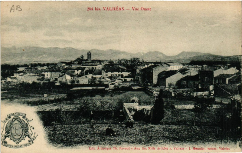 Carte postale ancienne Valreas - Vue Ouest à Valréas