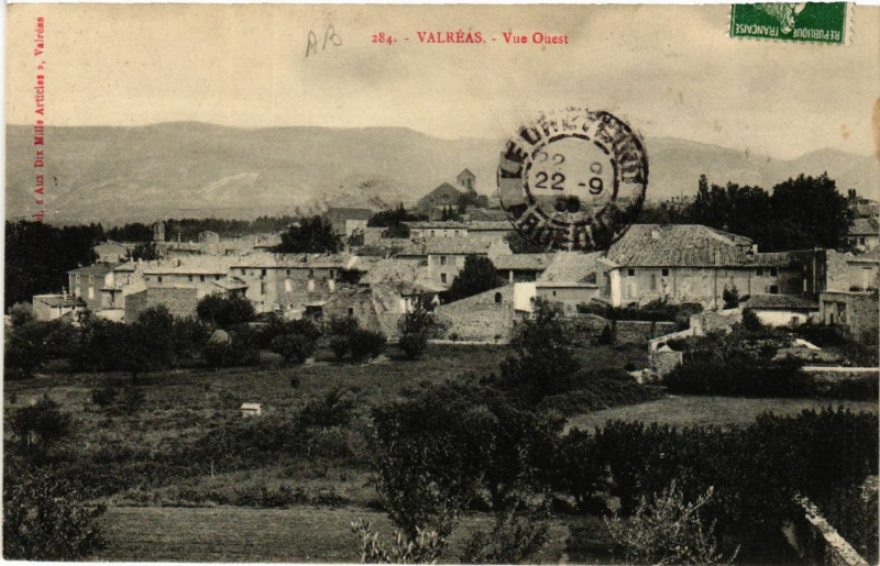 Carte postale ancienne Valreas - Vue Ouest à Valréas