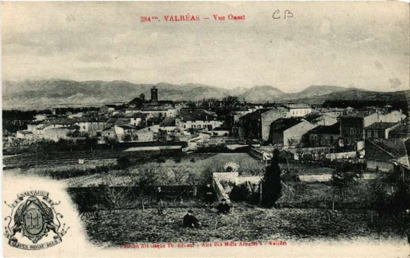 Carte postale ancienne Valreas - Vue Ouest à Valréas