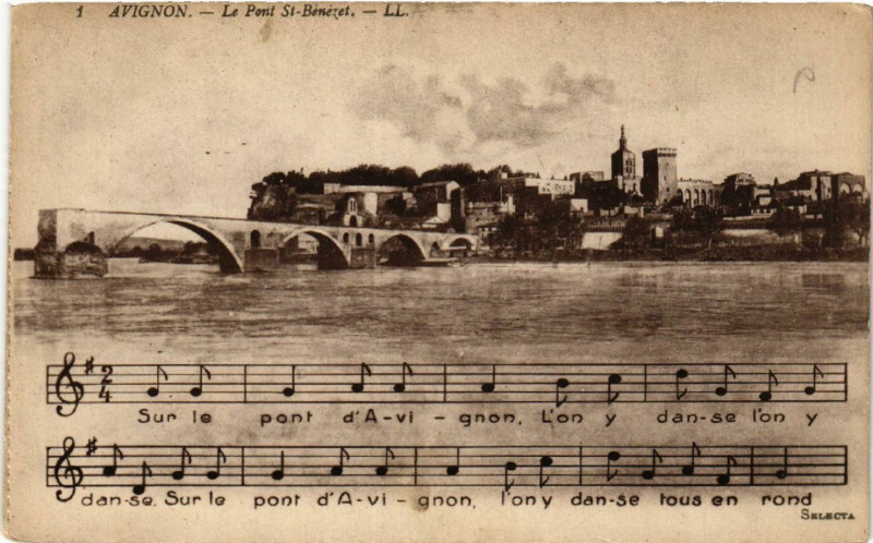 Carte postale ancienne Avignon - Le Pont St-Benezet à Avignon