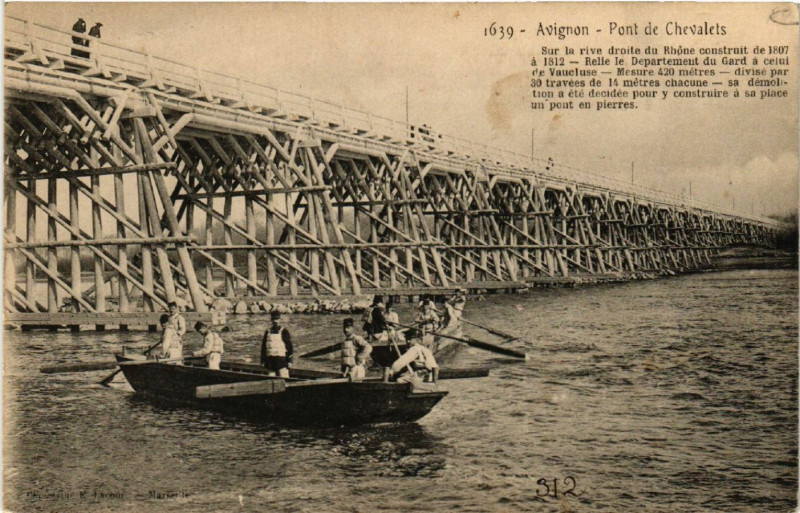 Carte postale ancienne Avignon - Pont de Chevalets à Avignon