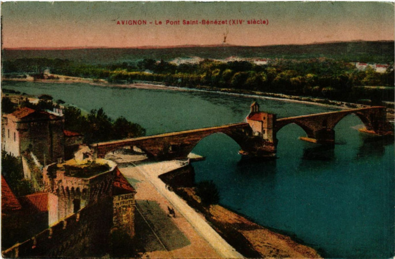 Carte postale ancienne Avignon - Le Pont St-Benezet (Xiv siecle) à Avignon