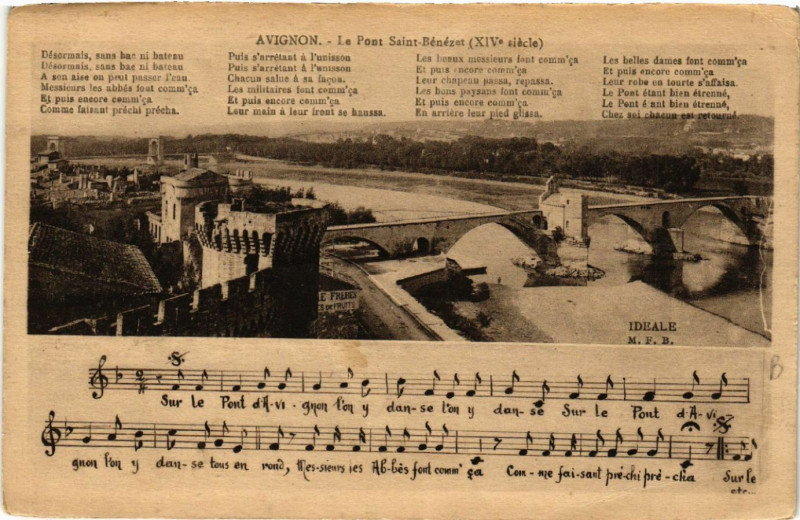 Carte postale ancienne Avignon - Le Pont St-Beneze (Xiv siecle) à Avignon
