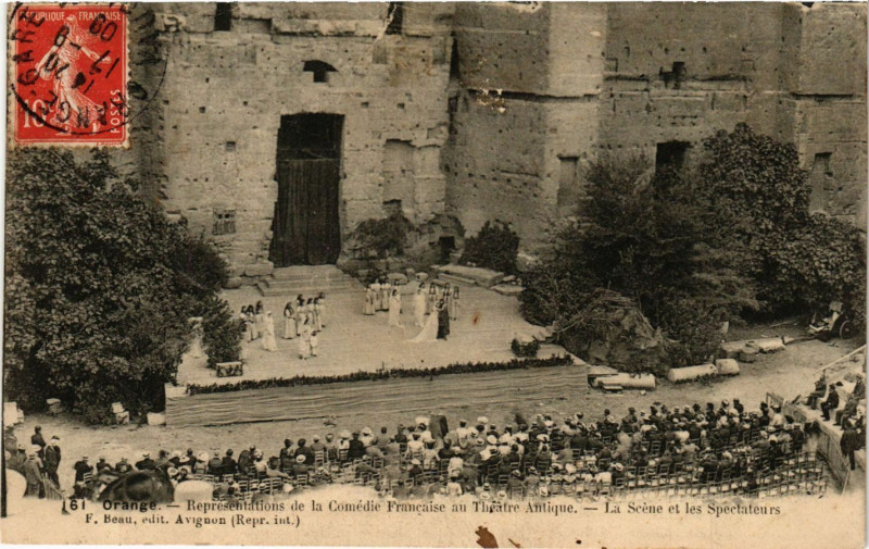 Carte postale ancienne Orange Representations de la Comedie Francaise au Theatre Antique à Orange