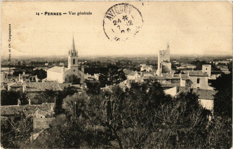 Carte postale ancienne Pernes - Vue générale