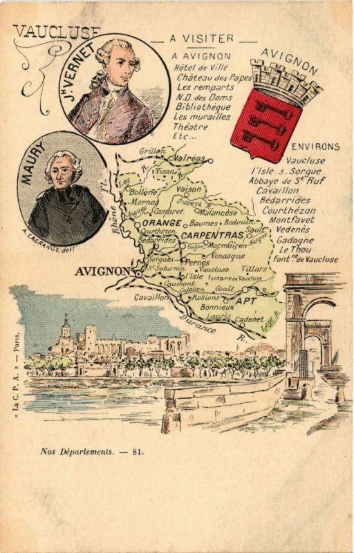 Carte postale ancienne Vaucluse - Nos Departments