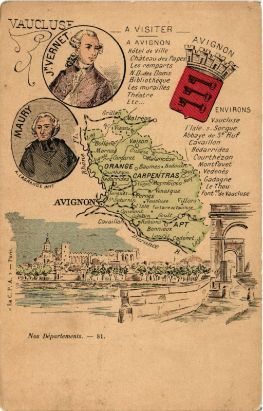 Carte postale ancienne Vaucluse - Nos Departments