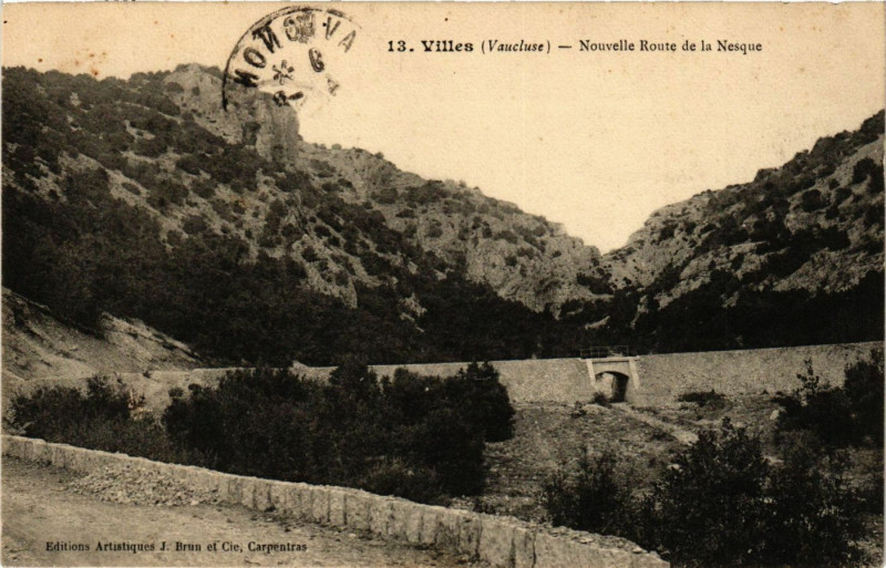Carte postale ancienne Villes - Nouvelle Route de la Nesque