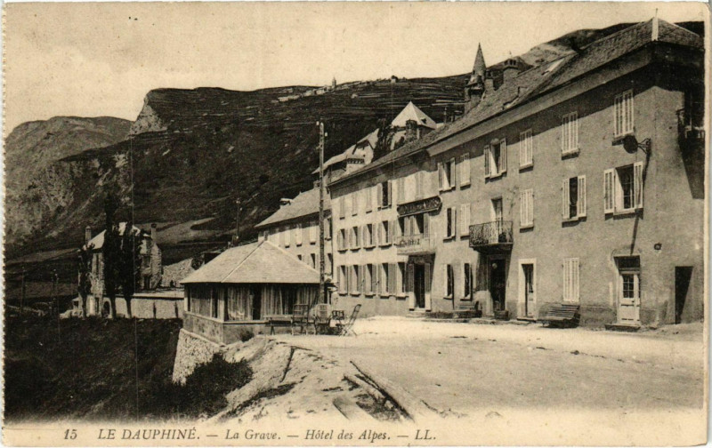 Carte postale ancienne La Grave - Hotel des Alpes à La Grave