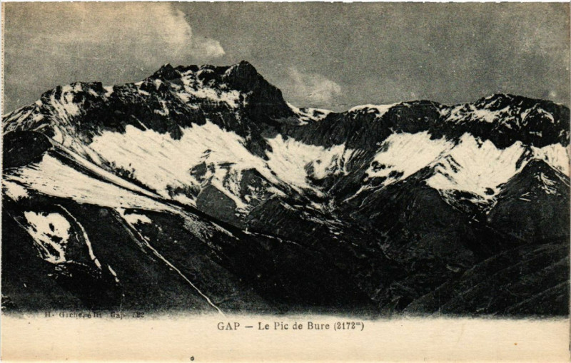 Carte postale ancienne Gap - Le Pic de Bure (2172 m) à Gap