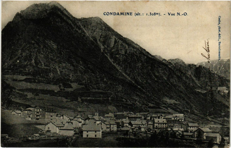 Carte postale ancienne Condamine (alt. 1308 m) - Vue N.-O.