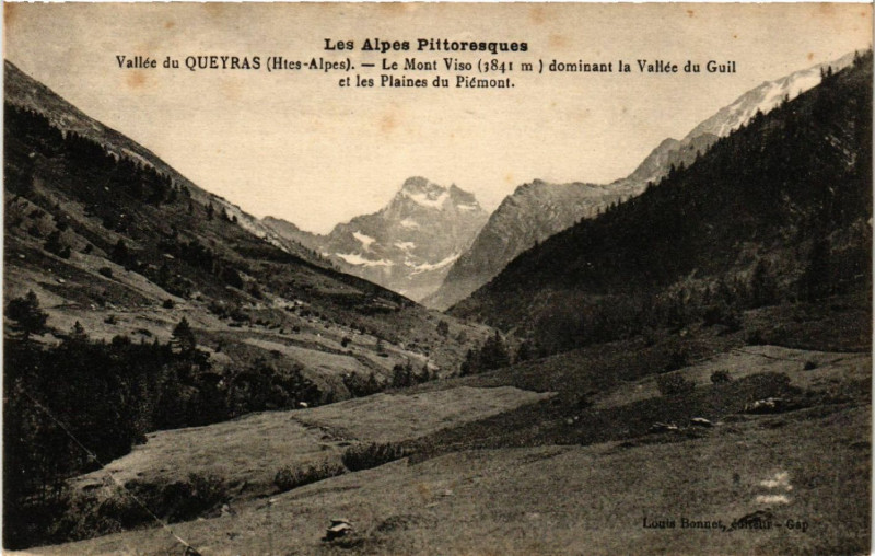 Carte postale ancienne Vallée du Queyras - Le Mont Viso (3841 m) dominant