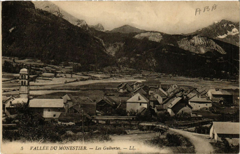 Carte postale ancienne Vallée du Monestier - Les Guibertes