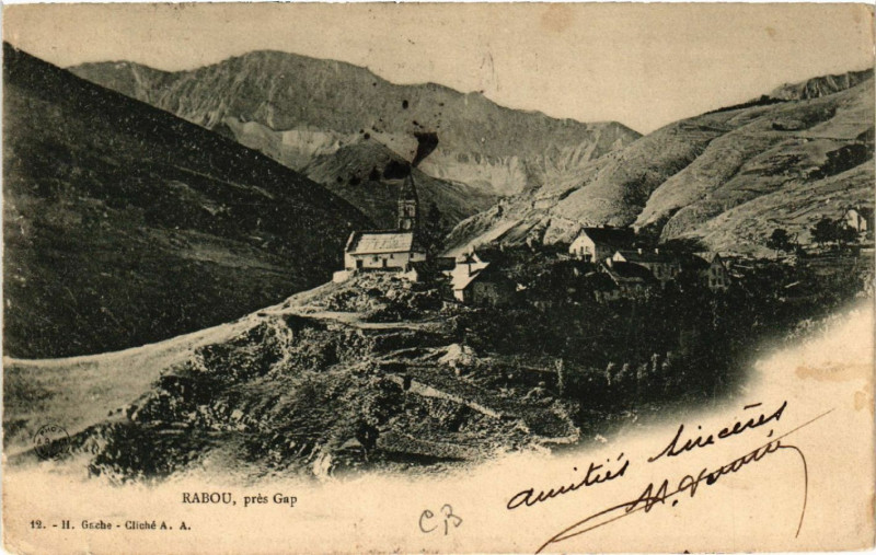 Carte postale ancienne Rabou, prés Gap à Gap