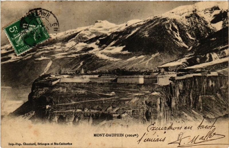 Carte postale ancienne Mont-Dauphin (1002 m.) à Mont-Dauphin