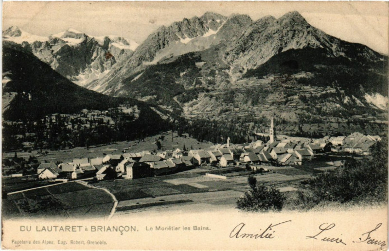 Carte postale ancienne Du Lautaret a Briancon - Le Monétier les Bains à Briançon