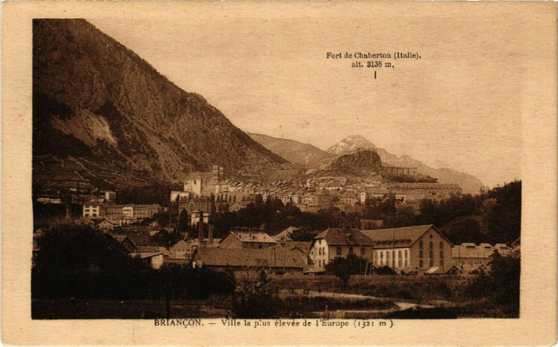 Carte postale ancienne Briancon - Ville la plus élevée de l'Europe (1321 m) à Briançon