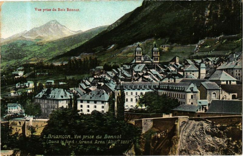 Carte postale ancienne Ed. Aqua 2 Briancon Vue prise du Bonot à Briançon