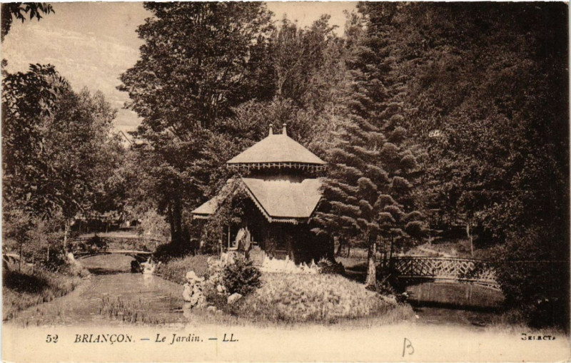 Carte postale ancienne Briancon - Le Jardin à Briançon