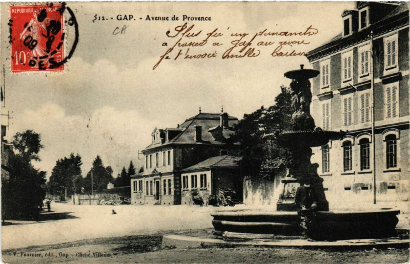 Carte postale ancienne Gap - Avenue de Provence à Gap