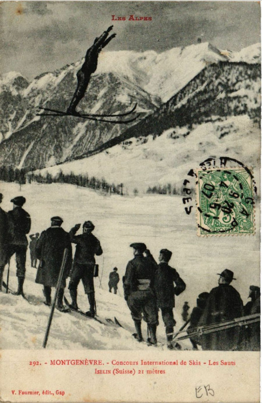 Carte postale ancienne Montgenevre - Concours International de Skis à Montgenèvre