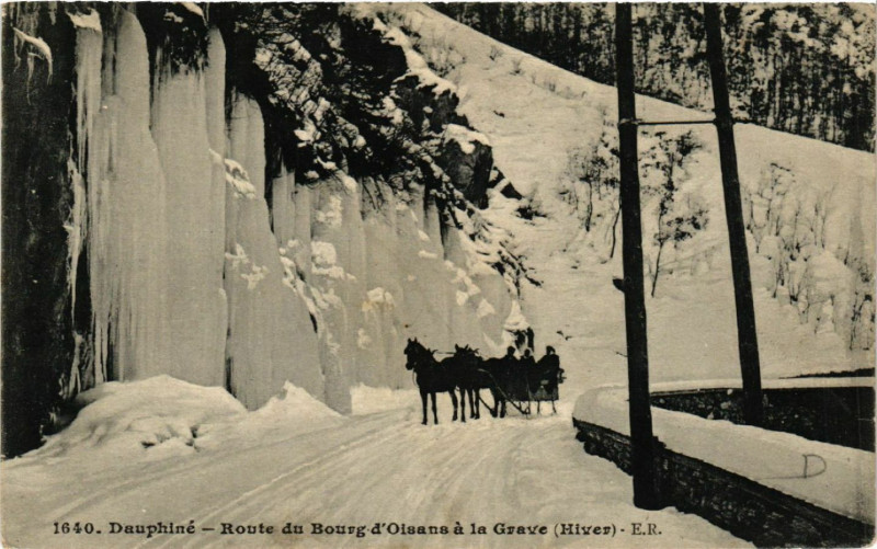 Carte postale ancienne Dauphiné - Route du Boug d'Oisana a La Grave à La Grave