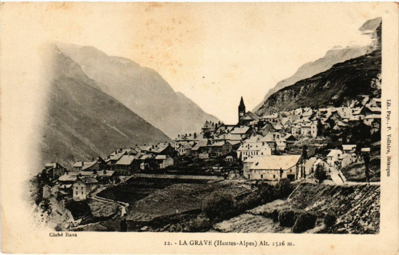 Carte postale ancienne La Grave Alt 1526 m à La Grave