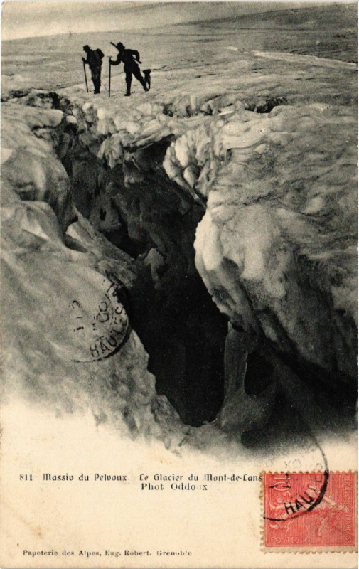 Carte postale ancienne Massiv du Pelvoux - Le Glacier du Mont de Land