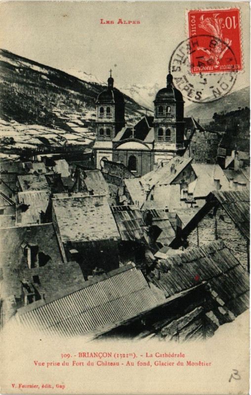 Carte postale ancienne Briancon - La Cathedrale à Briançon