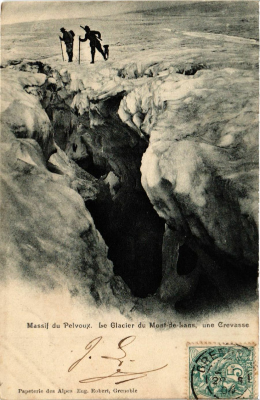 Carte postale ancienne Massif du Pelvoux - Le Glacier du Mont de Lans