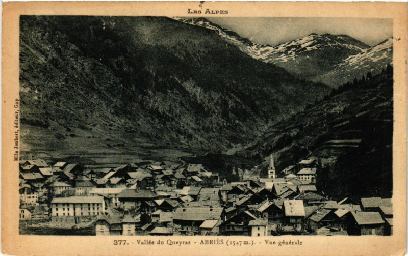 Carte postale ancienne Vallée de Queyras - Abries - Vue générale