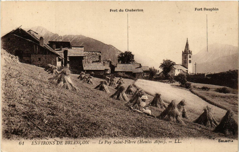 Carte postale ancienne Environs de Briancon - Le Puy Saint-Pierre à Briançon