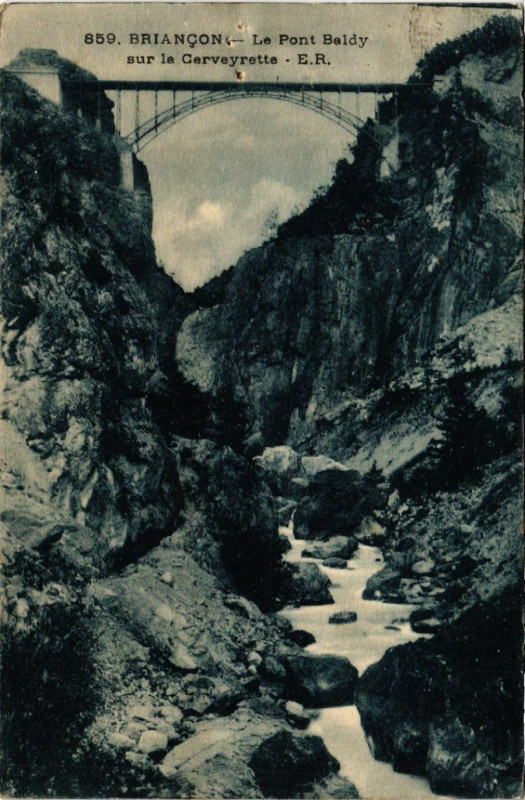 Carte postale ancienne Briancon - Le Pont Baldy à Briançon