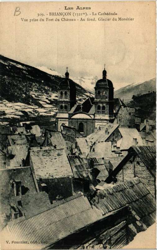 Carte postale ancienne Briancon - La Cathedrale à Briançon