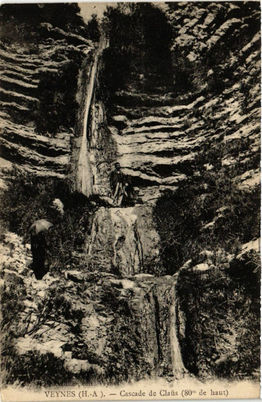 Carte postale ancienne Veynes - Cascade de Clafts à Veynes